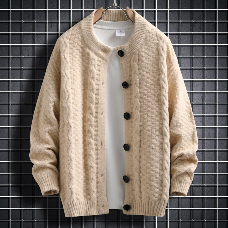Damen Strickjacke mit strukturiertem Zopfmuster und durchgehenden Knöpfen WW