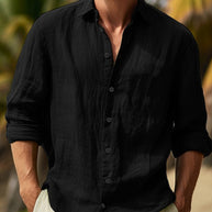 Herren lässige Leinenhemd WW