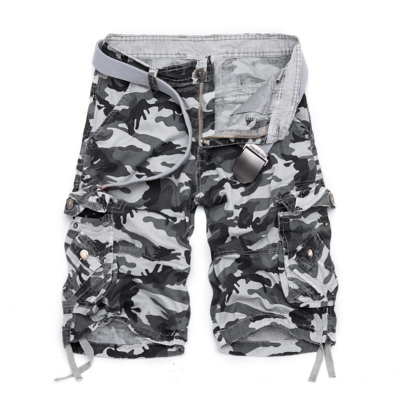 Herren Camo Cargo-Shorts mit mehreren Taschen und verstellbarem Bund WW