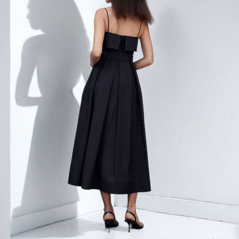 Damen Maxikleid mit schulterfreiem Design und elegantem Bindegürtel W&W Mode
