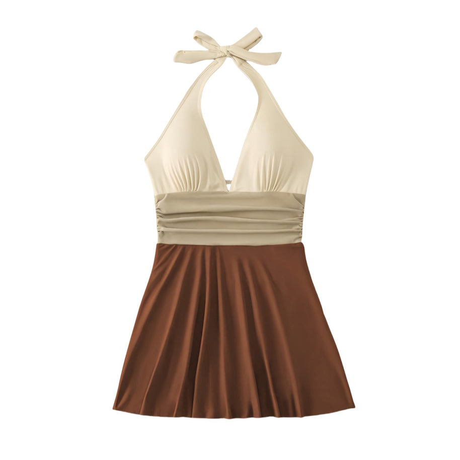 Damen Badeanzug mit schickem Wickel-Design und schmeichelndem Rock WW