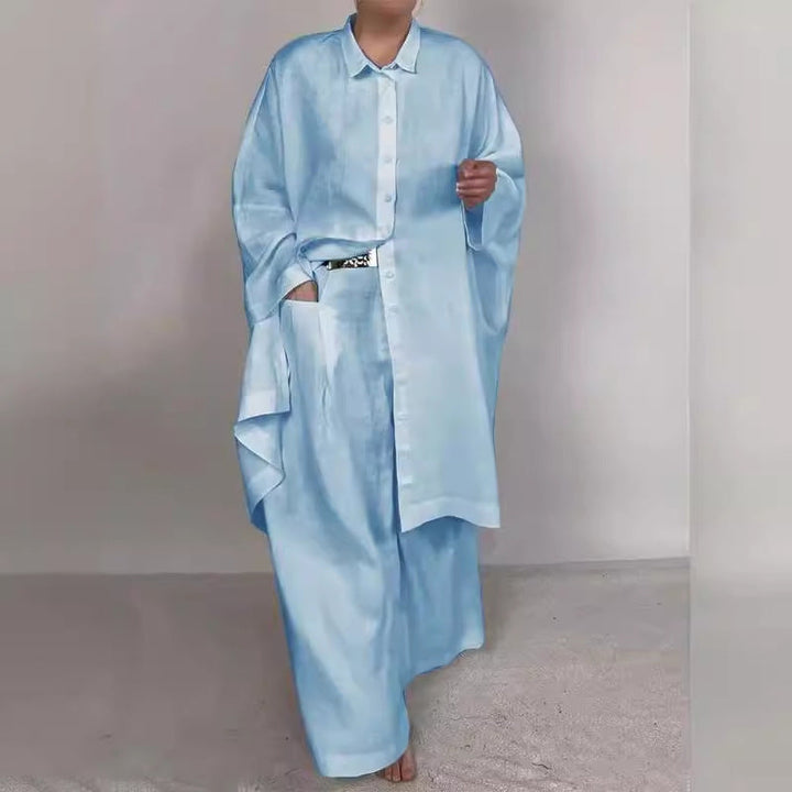 Damen Zweiteiler mit weiter Hose und Taschen
