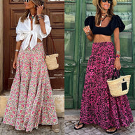 Damen Maxirock mit floralen Mustern und voluminösem Schnitt WW