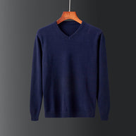 Herren eleganter V-Ausschnitt Pullover aus feiner Wolle WW