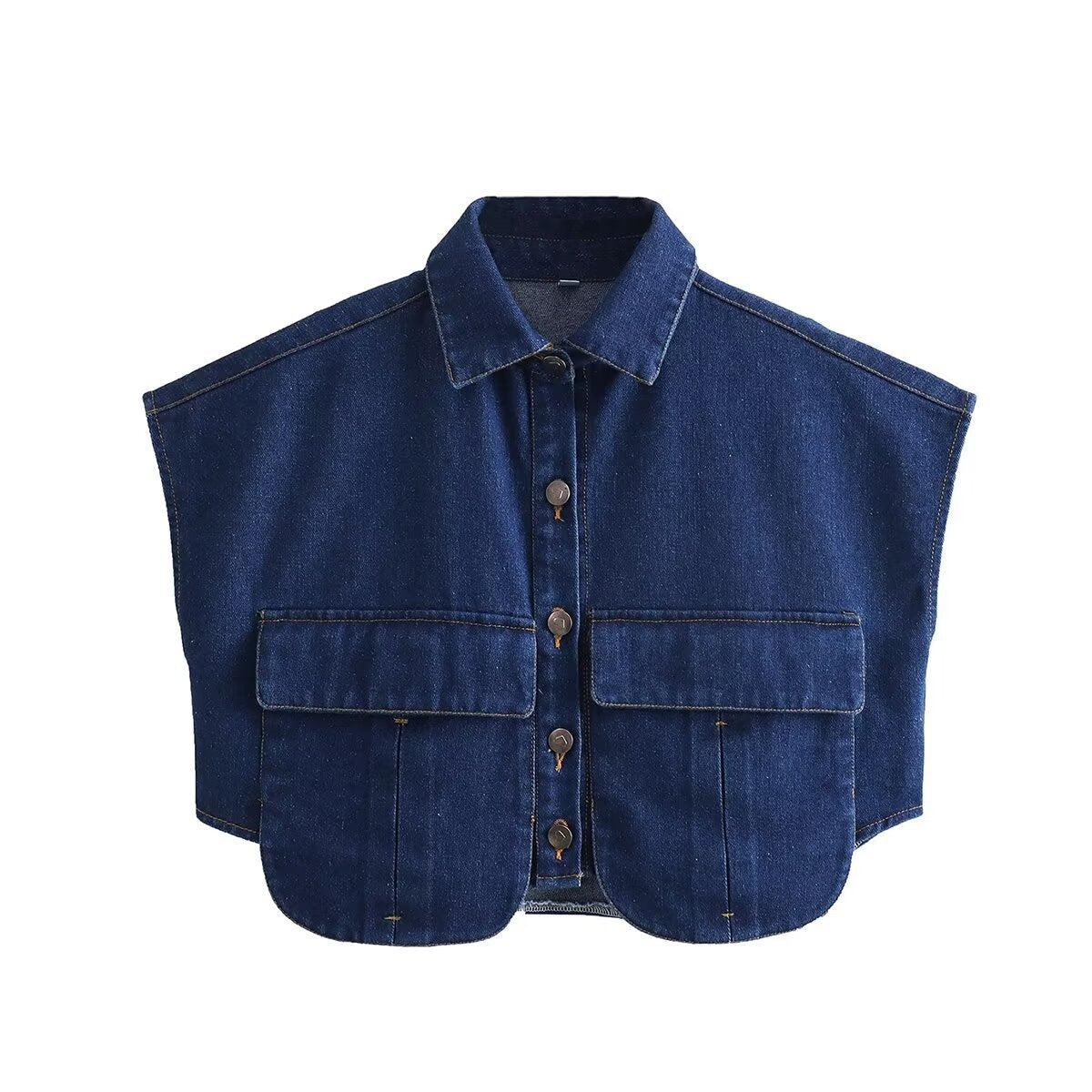 Damen ärmellose Utility-Bluse mit Taschen WW
