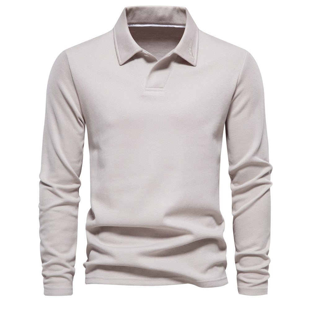 Herren Langarm Poloshirt mit intensivem Struktur-Design und klassischem Kragen WW