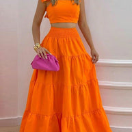 Damen Zweiteiliges Sommer-Outfit mit Volants WW
