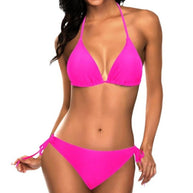 Damen Triangel-Bikini-Set mit verstellbaren Trägern und minimalistischem Design WW