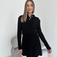 Damen Strick Kleidungsset mit sportlichem Kragen WW