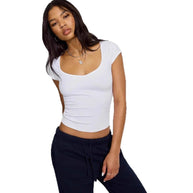 Damen figurbetontes Basic T-Shirt WW