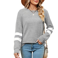 Damen sportliches Sweatshirt mit dekorativen Streifendetails WW