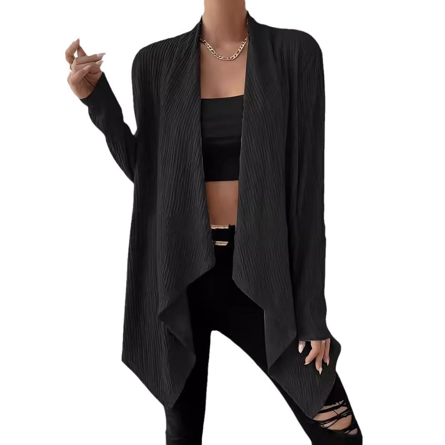 Damen Drapierte Langjacke aus atmungsaktivem Material mit modernem Schnitt WW