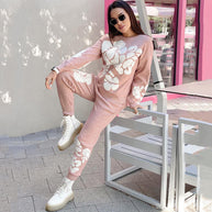 Damen Strickanzug mit floralen Designs WW