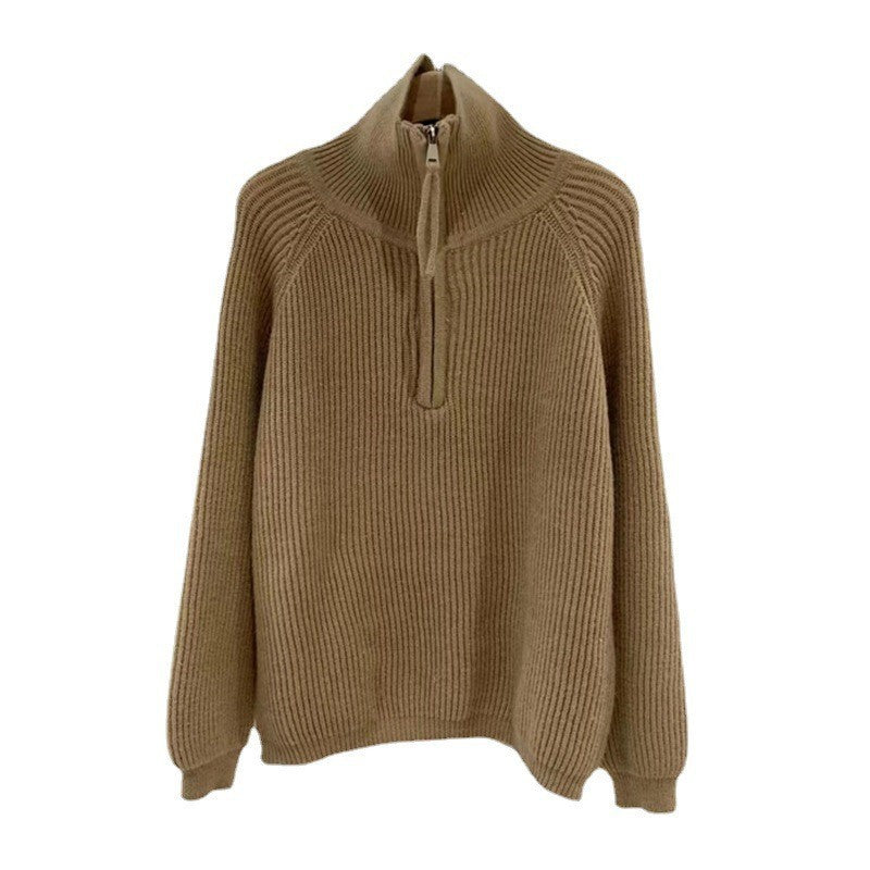 Damen kuscheliger Hoodie mit hochschließendem Reißverschluss WW
