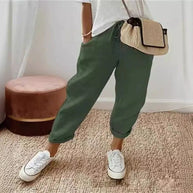 Damen Bequeme und lässige Chino-Hose mit elastischem Bund WW