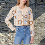 Damen Strickjacke im einzigartigen Granny-Quadrat-Muster WW