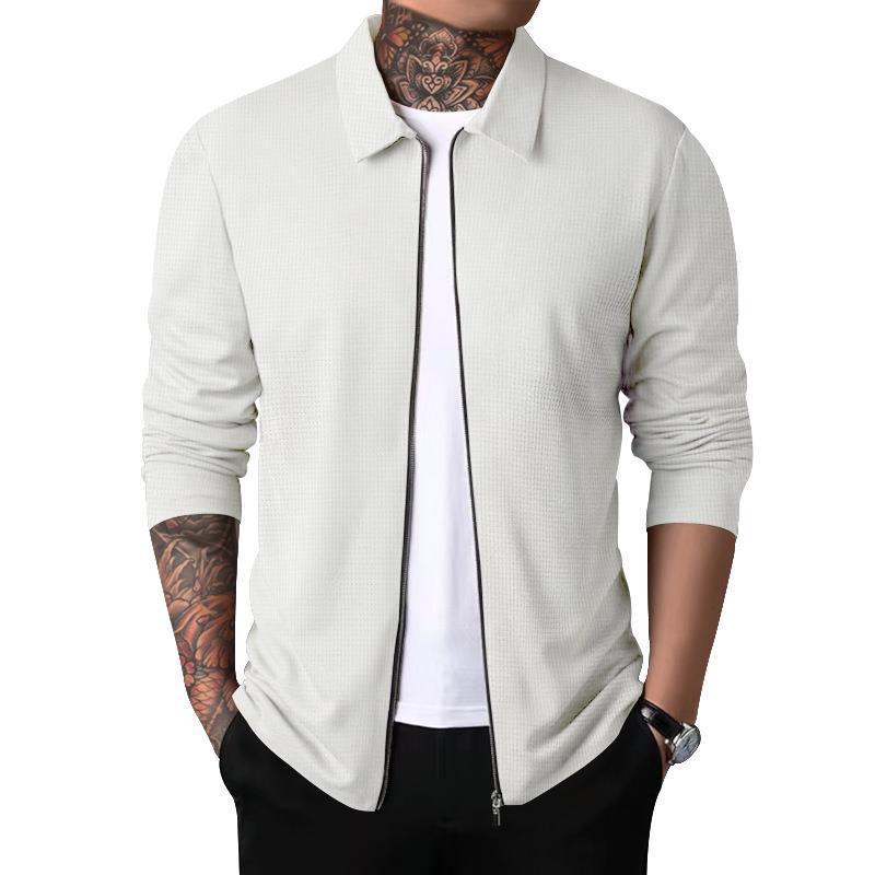 Herren Freizeitjacke mit durchgehendem Reißverschluss und strukturiertem Gewebe WW