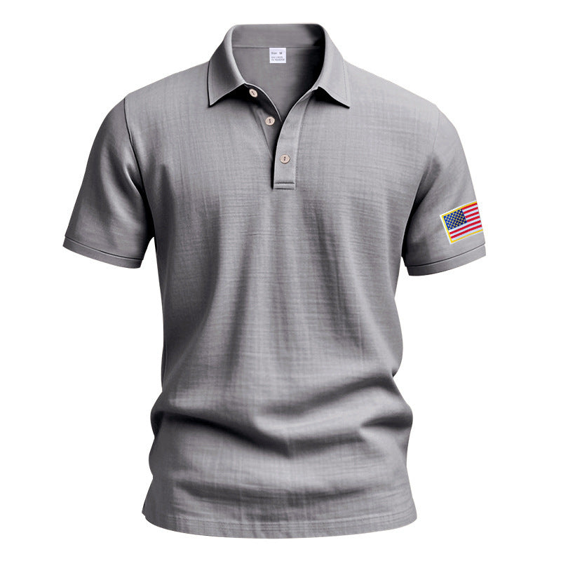 Herren sportliches Poloshirt mit amerikanischem Flaggenmotiv und feuchtigkeitsregulierender Technologie WW