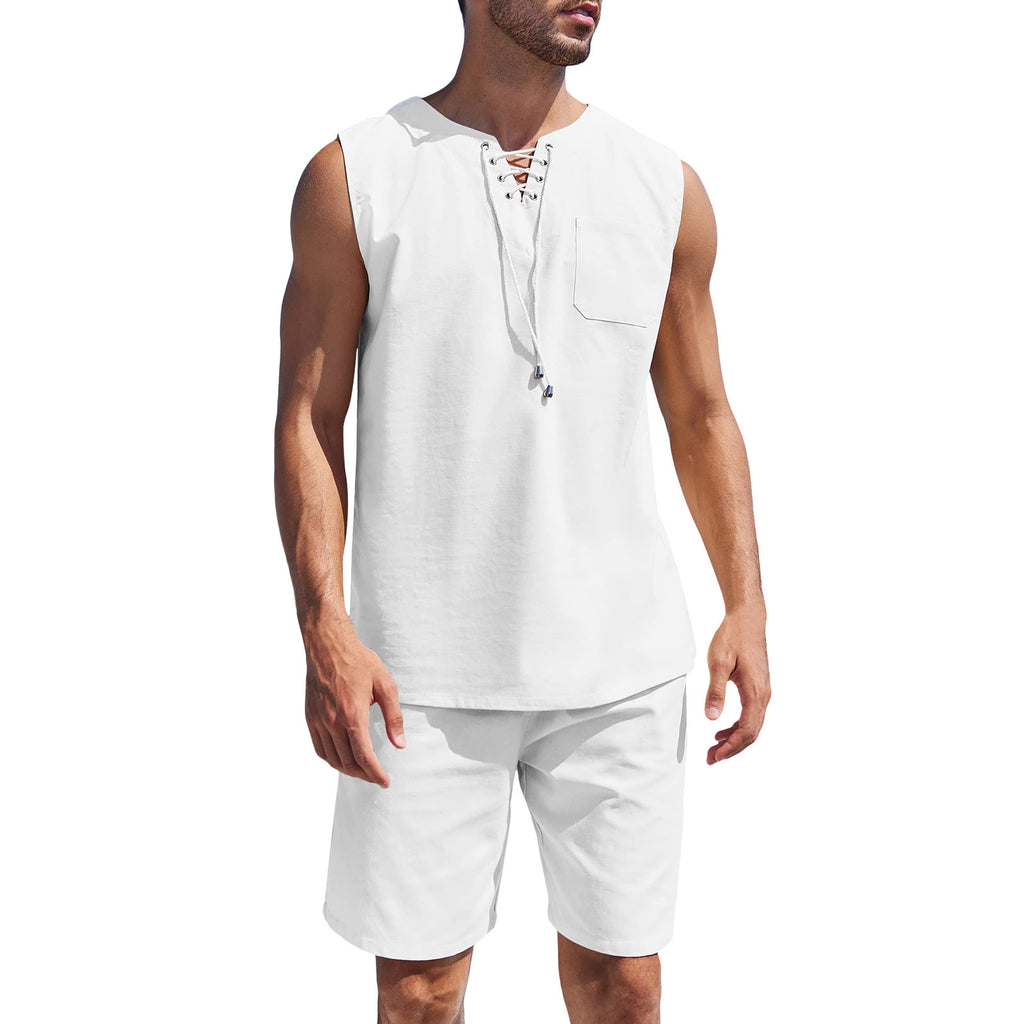 Herren Freizeit Set mit kurzem Oberteil und sportlichen Shorts WW