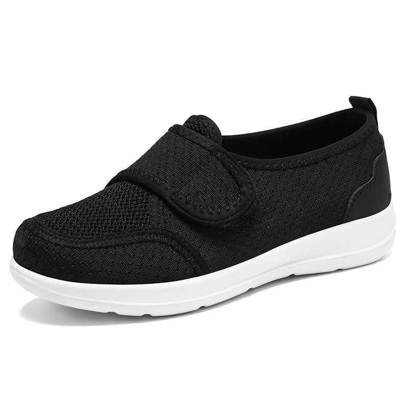 Damen Bequeme und atmungsaktive Slip-On Schuhe mit Klettverschluss WW
