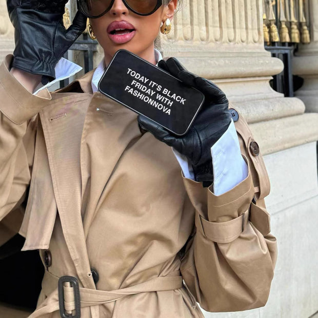 Damen stilvolle Trenchcoat mit praktischen Taschen und Gürtel WW