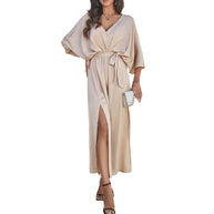 Damen Maxikleid mit eleganter Silhouette und hohen Schlitzen WW