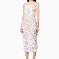 Damen Kleid mit floralem Stickdesign und elegantem körpernahen Schnitt WW