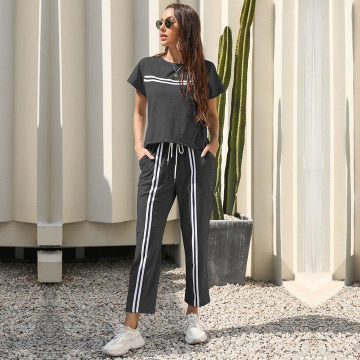 Damen Freizeitanzug mit bequemen Taschen und elastischem Bund W&W Mode