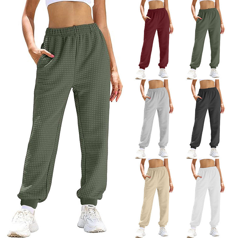 Damen lockere Waffelstruktur Jogginghose WW