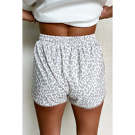 Damen Freizeit-Shorts mit modischem Leopardenmuster und elastischem Bund WW