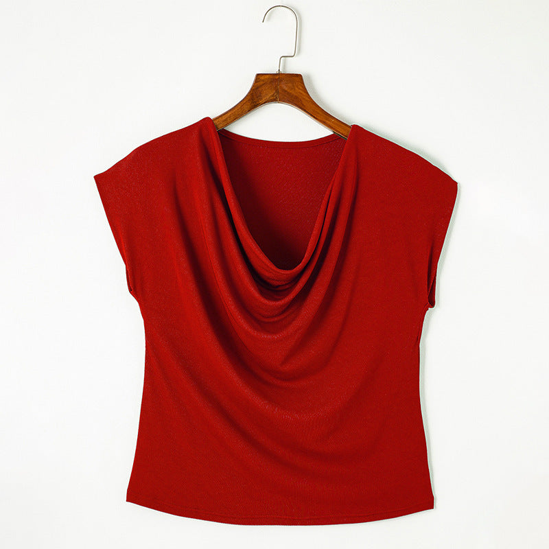 Damen Top mit tiefem Ausschnitt und fließendem Stoff WW