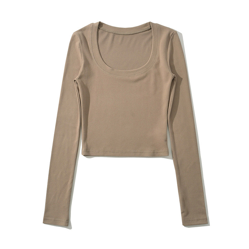 Damen Crop-Top mit weitem Rundhalsausschnitt aus atmungsaktivem Material WW