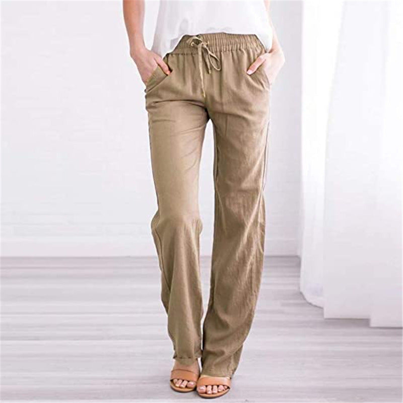 WW | Damen lockere Casual Hose in Erdtönen