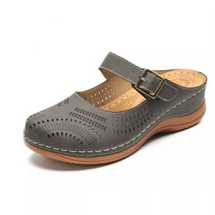 Damen Komfort Leder Clogs Sandalen WW
