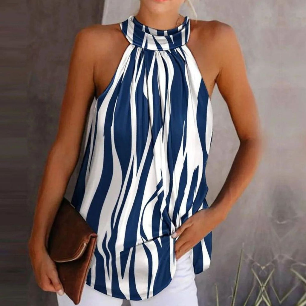 Damen Stilvolles Halterneck Top mit gesmoktem Design WW