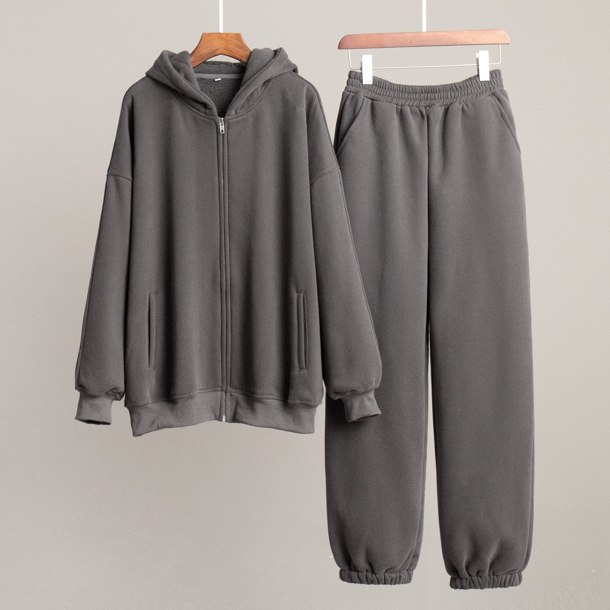 Damen Bequemes Freizeit-Set mit Kapuze und elastischem Bund WW