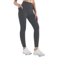 Damen Athletische Stretch-Leggings mit hoher Taille und seitlichen Taschen WW