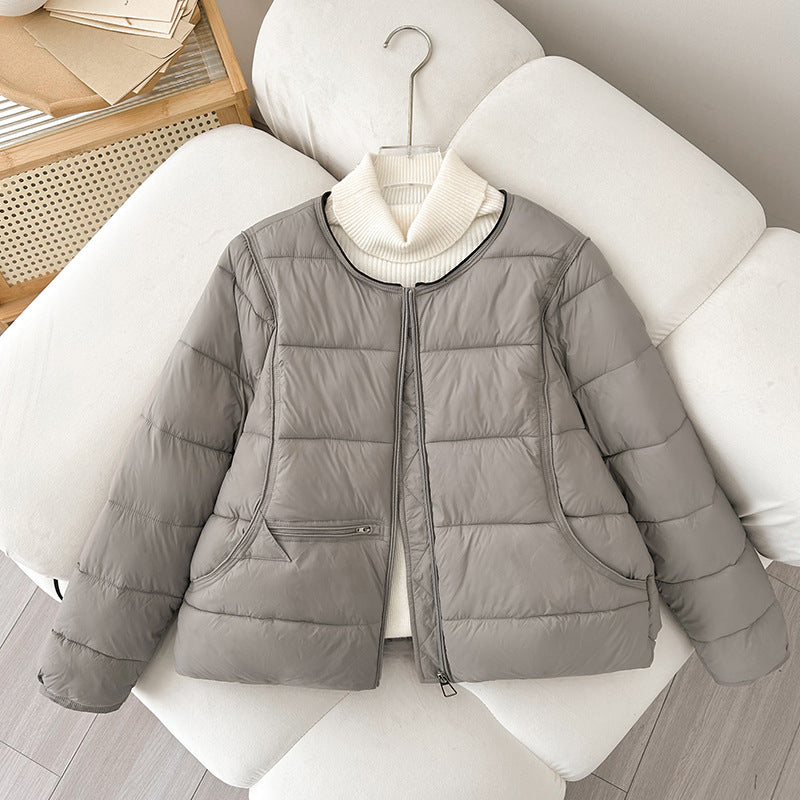 Damen Bequeme gesteppte Freizeitjacke mit hochschließendem Kragen und seitlichen Taschen WW
