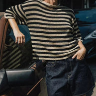 Damen Strickpullover mit stilvollem Streifendessin und weichem Material WW