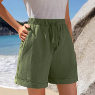 Damen Luftige Sommershorts mit elastischem Bund und Kordelzug WW