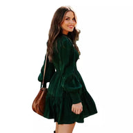 Damen Sommerliches Mini-Kleid mit Raffungen und Puffärmeln WW