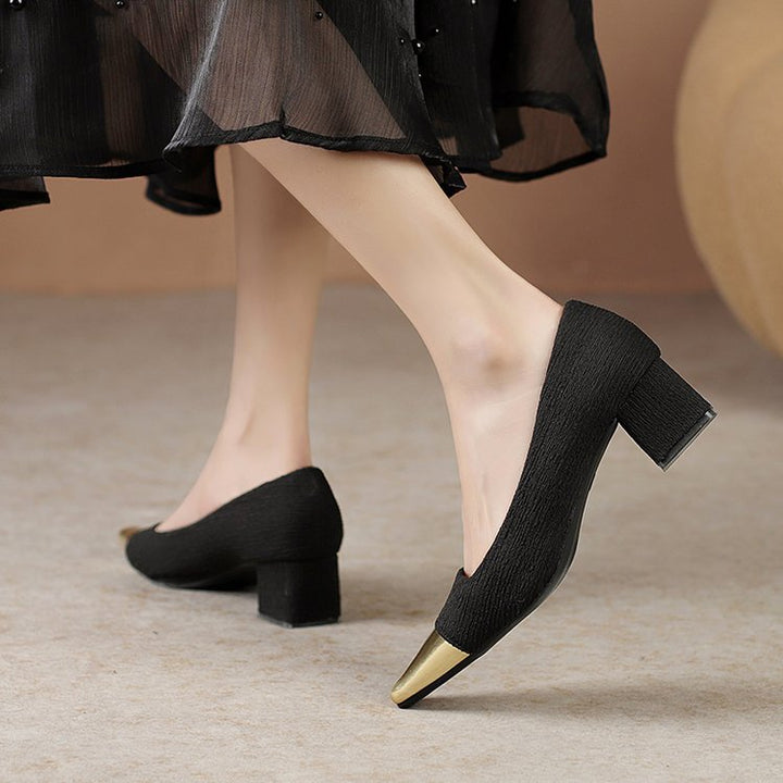 Damen elegante Slingback-Pumps mit dekorativem Metallic-Spitzendesign W&W Mode