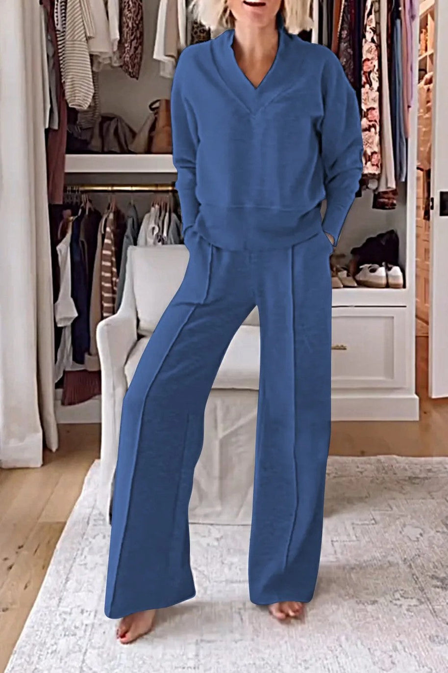 WW | Lockeres Oberteil und Hose mit weitem Bein Set
