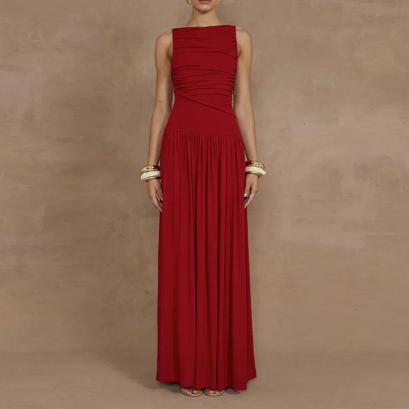 Damen Maxikleid mit raffiniertem Drapierungseffekt W&W Mode