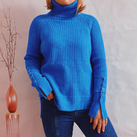 Damen Ribbed Rollkragenpullover mit elegantem Schnitt WW