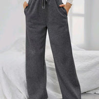 Damen Bequeme Freizeithose mit weitem Bein WW