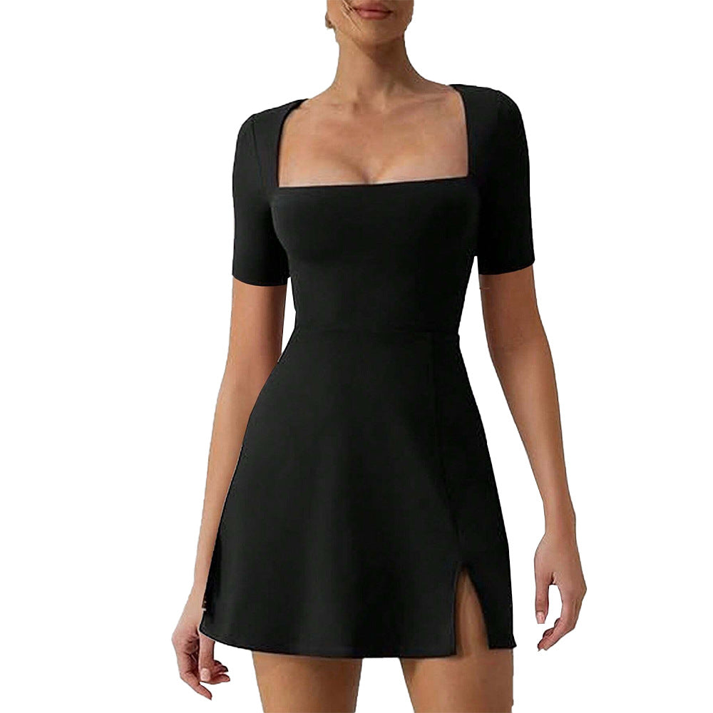 Damen Elegantes Minikleid mit quadratischem Ausschnitt und figurbetontem Schnitt W&W Mode