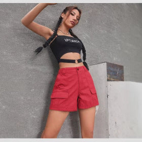 Damen Cargo-Shorts mit praktischen Seitentaschen und bequemer Passform W&W Mode
