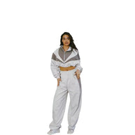 Damen sportliches Jacken- und Hosen-Set mit Kontrastelementen und komfortablem Schnitt WW