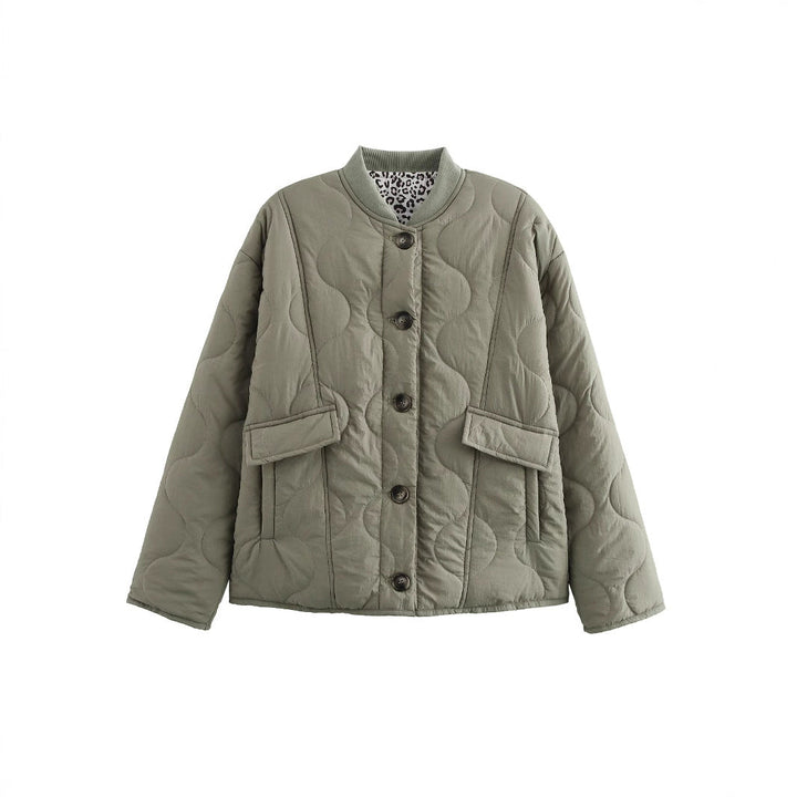 Damen Steppjacke im eleganten Design mit praktischem Knopfverschluss und seitlichen Taschen W&W Mode